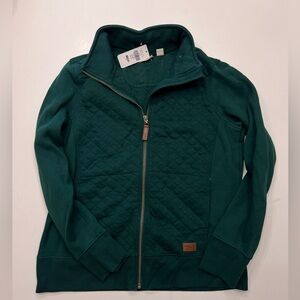L.L.Bean Medium Petite Quilted Green Zip Up Jacket NWT